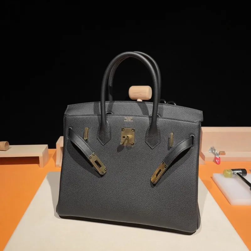 Hermes Black Birkin Leather Handbag - Image 8