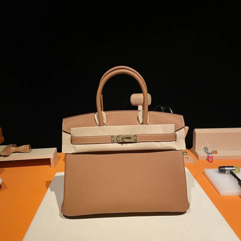 Hermes Brown Leather Birkin Handbag