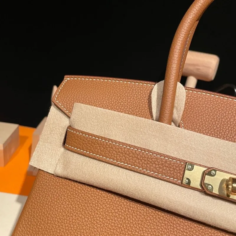 Hermes Brown Leather Birkin Handbag - Image 3