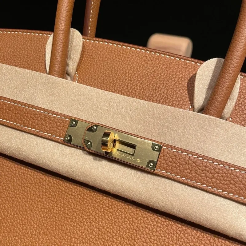 Hermes Brown Leather Birkin Handbag - Image 4