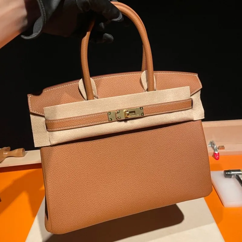 Hermes Brown Leather Birkin Handbag - Image 6