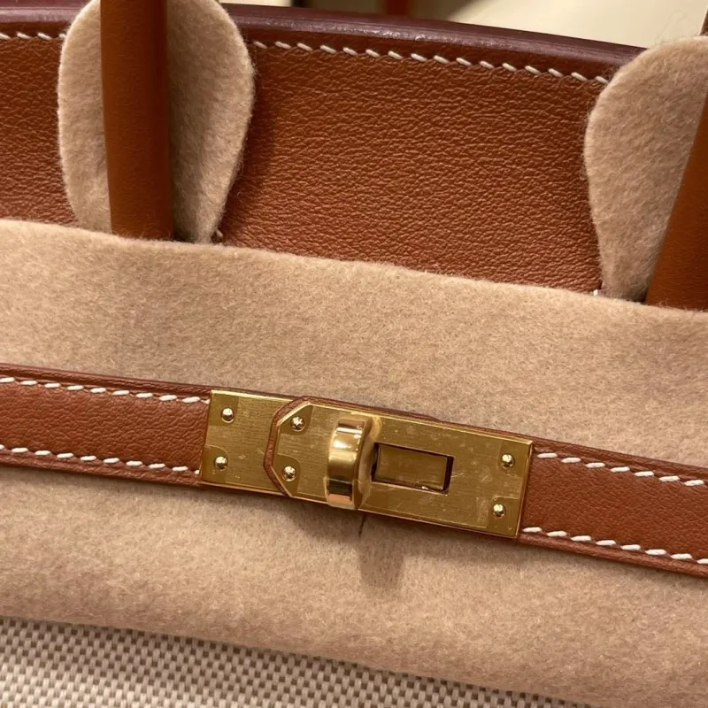 Hermes Birkin Beige Brown Leather Handbag - Image 4