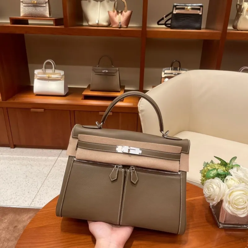 Alternative view of Hermes Taupe Leather Birkin Handbag 58