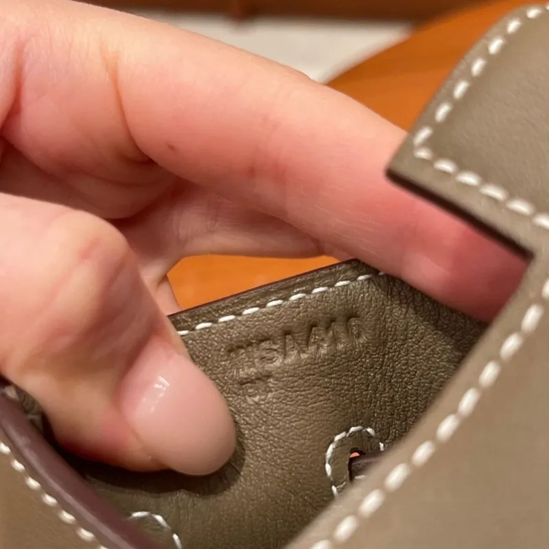 Hermes Taupe Leather Top Handle Kelly Handbag - Image 7