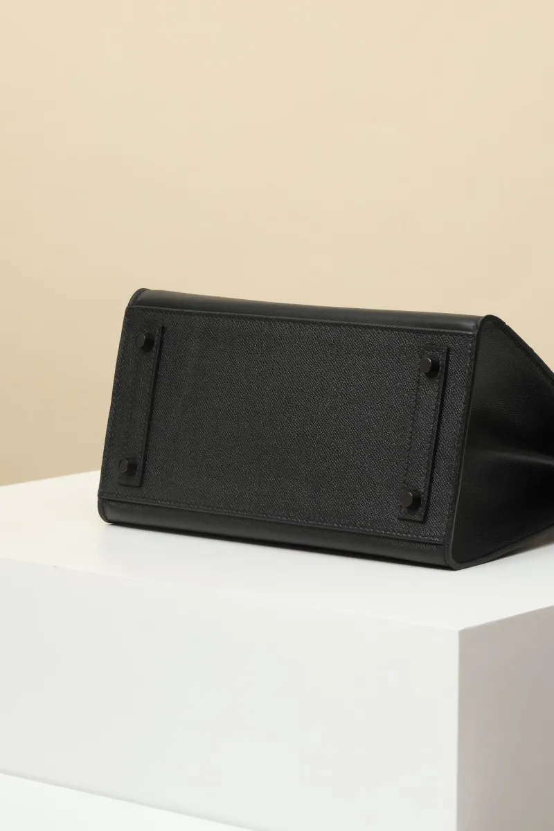 Hermes Black Leather Birkin Handbag - Image 4