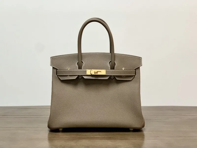 Hermes Birkin Taupe Leather Handbag 67