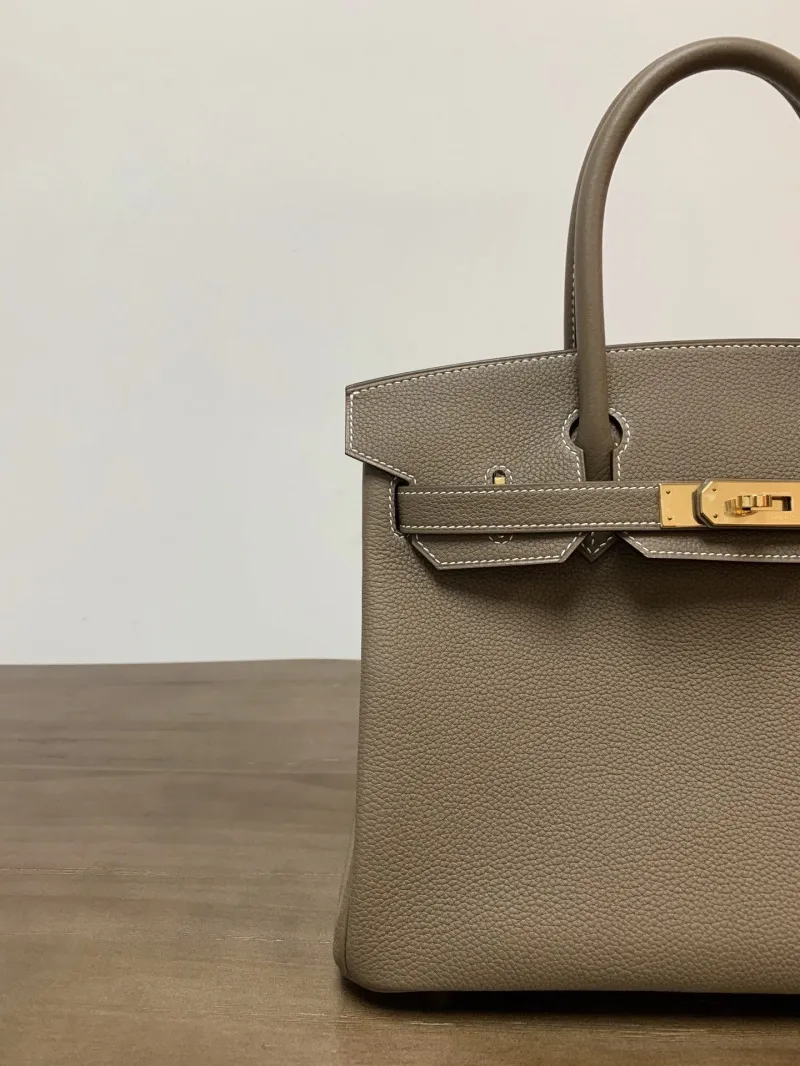 Hermes Birkin Taupe Leather Handbag 67 - Image 4