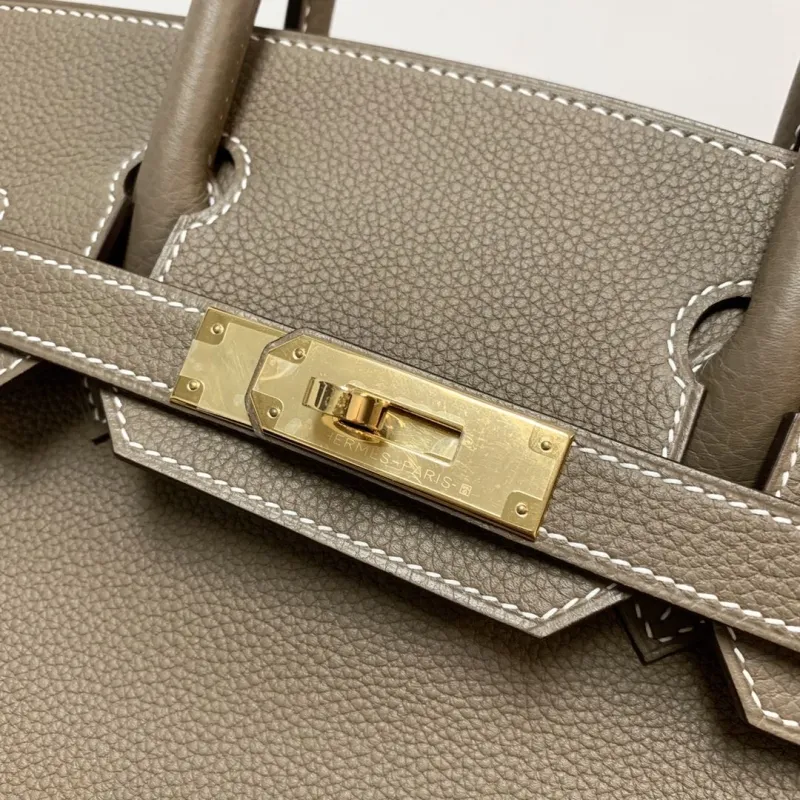 Hermes Birkin Taupe Leather Handbag 67 - Image 5