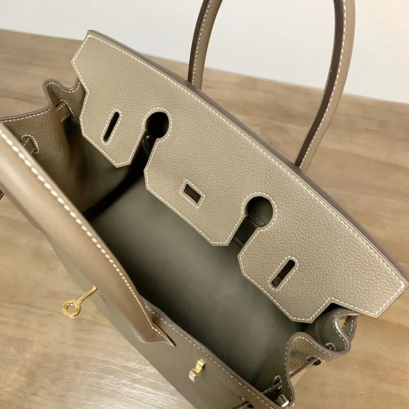 Hermes Birkin Taupe Leather Handbag 67 - Image 8