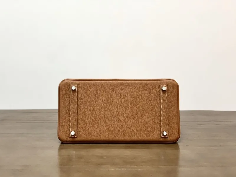 Hermes Brown Leather Birkin Handbag - Image 3
