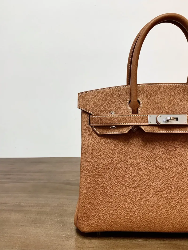 Hermes Brown Leather Birkin Handbag - Image 4