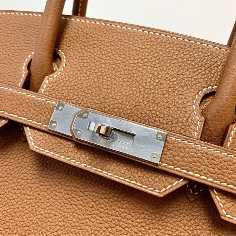 Hermes Brown Leather Birkin Handbag - Image 5