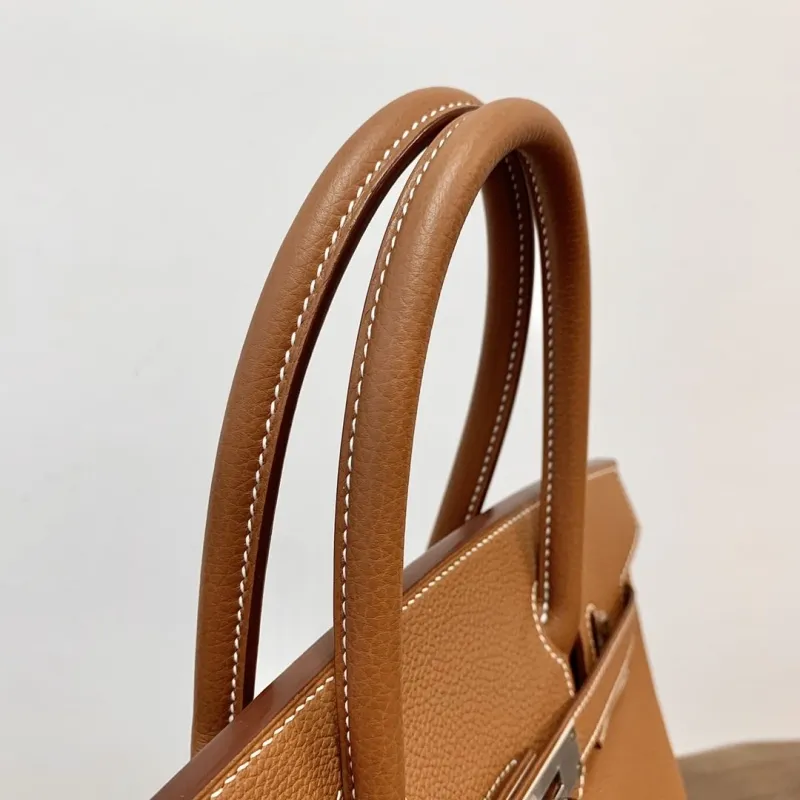 Hermes Brown Leather Birkin Handbag - Image 7