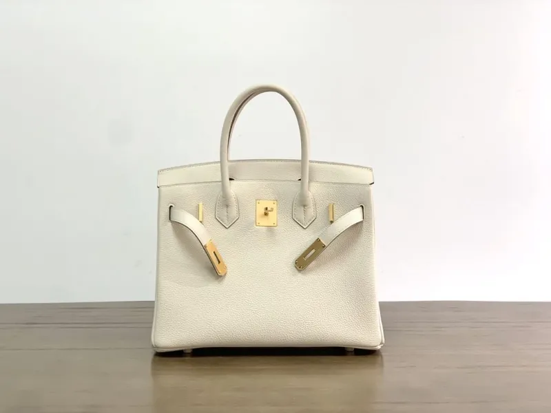Hermes Cream Birkin Leather Handbag 69