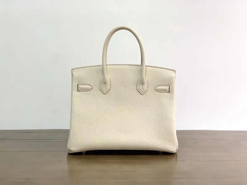 Alternative view of Hermes Cream Birkin Leather Handbag 69