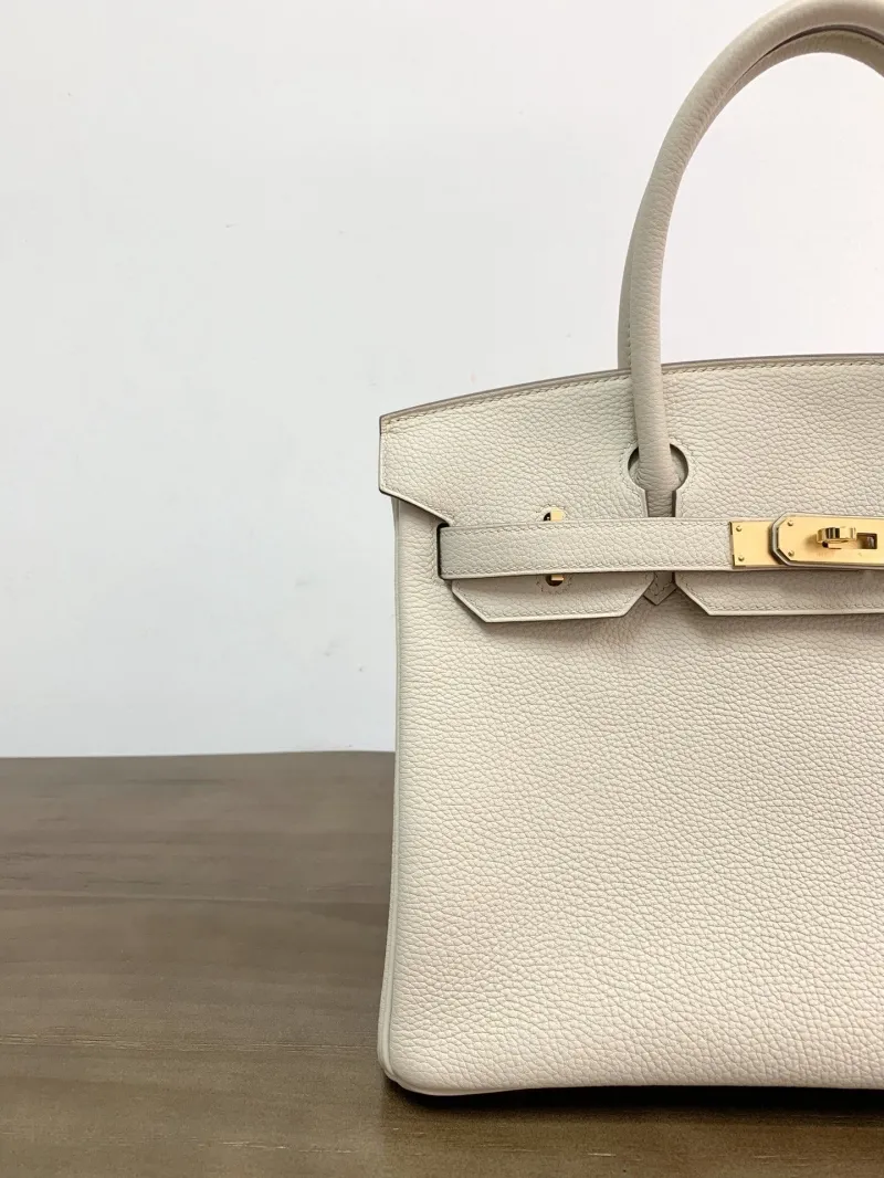 Hermes Cream Birkin Leather Handbag 69 - Image 5
