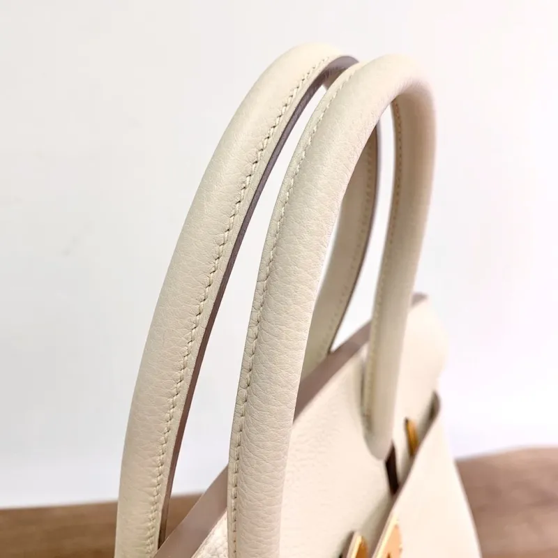 Hermes Cream Birkin Leather Handbag 69 - Image 7