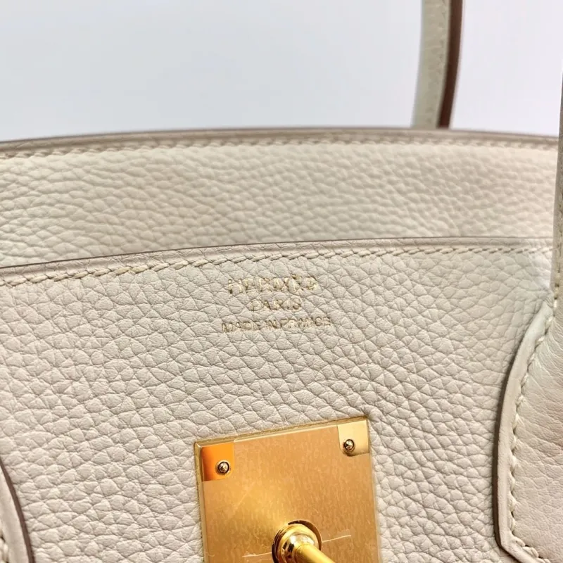 Hermes Cream Birkin Leather Handbag 69 - Image 8