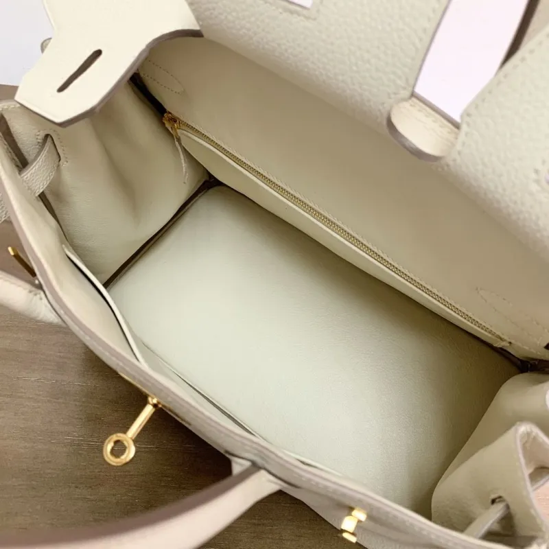 Hermes Cream Birkin Leather Handbag 69 - Image 9