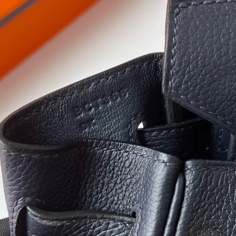 Hermes Navy Blue Birkin Leather Handbag 78 - Image 3