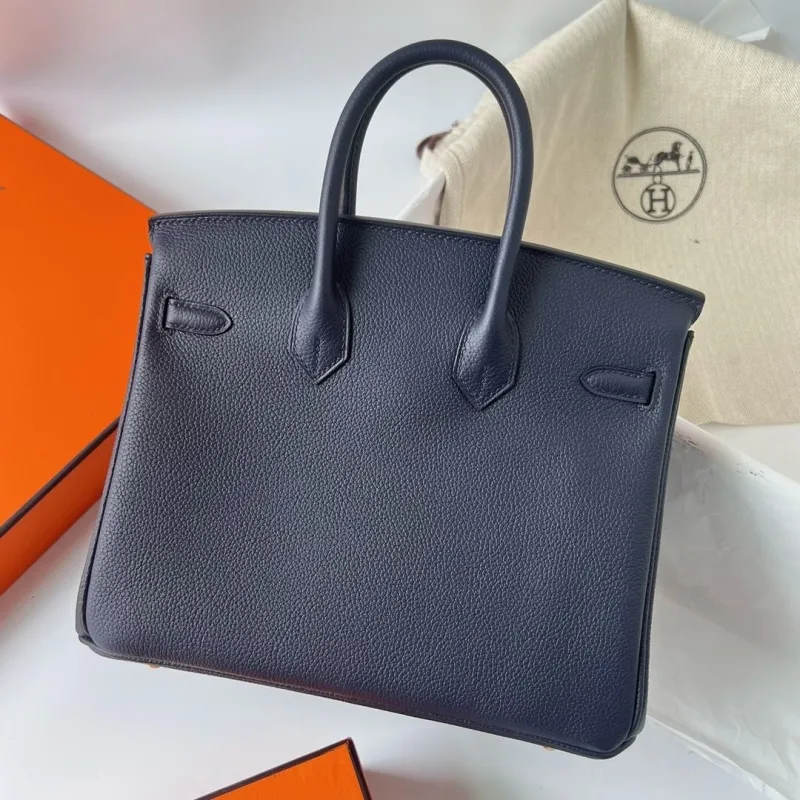 Hermes Navy Blue Birkin Leather Handbag 78 - Image 7