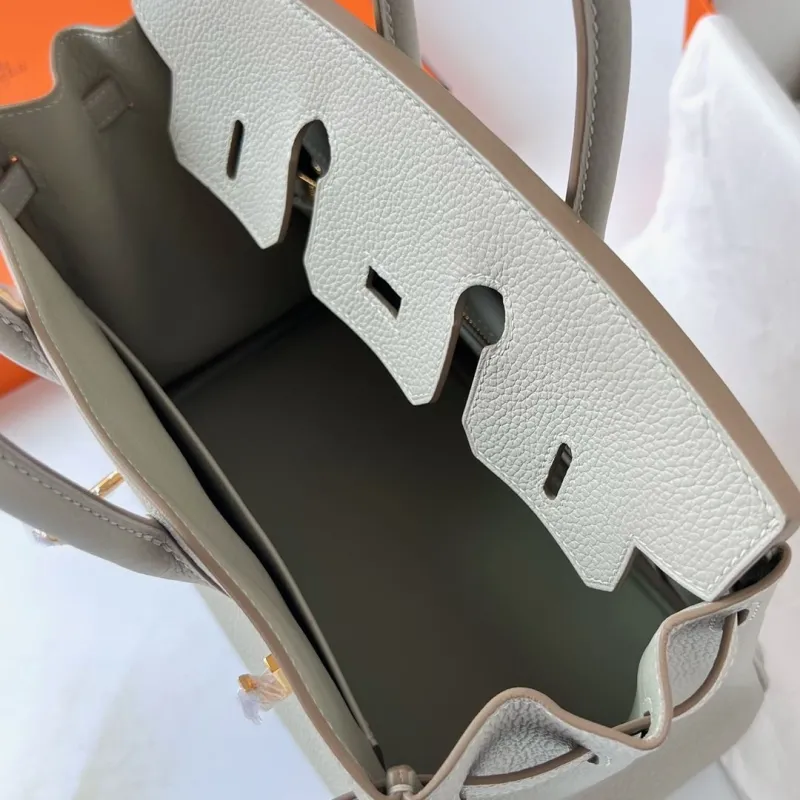 Hermes Light Gray Birkin Handbag - Image 4
