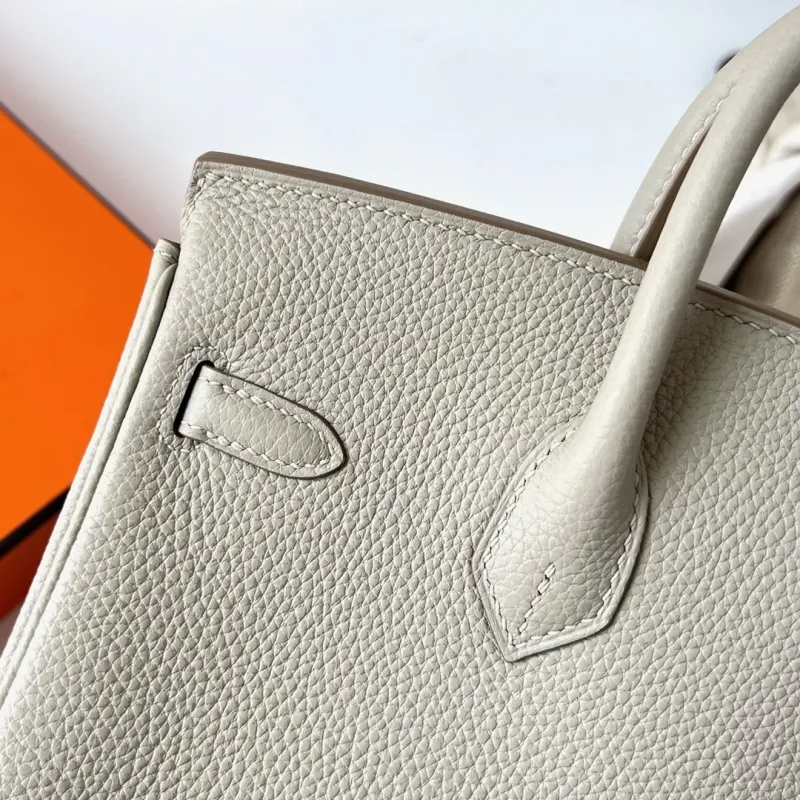 Hermes Light Gray Birkin Handbag - Image 5