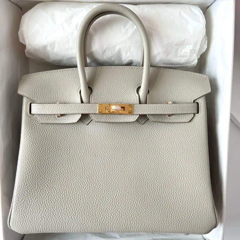 Hermes Light Gray Birkin Handbag - Image 7