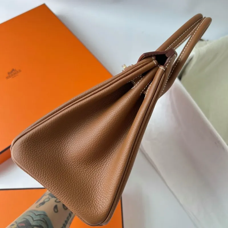 Hermes Brown Leather Birkin Bag 83 - Image 6