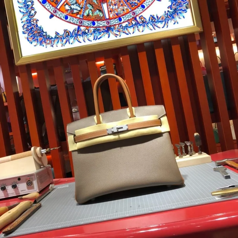 Alternative view of Hermes Birkin Bag Taupe Leather Handbag 94