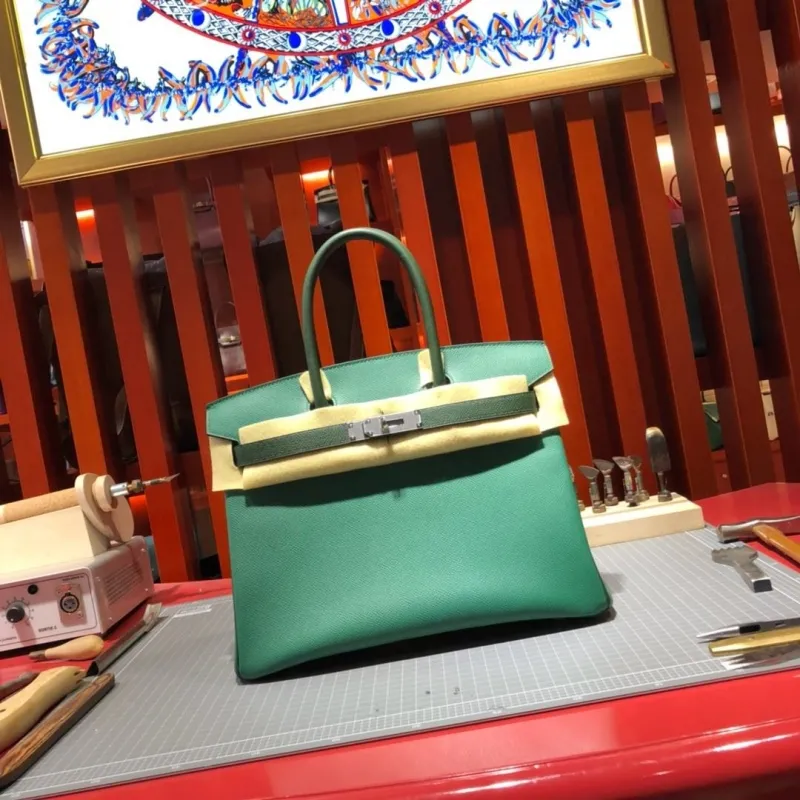 Alternative view of Hermes Green Birkin Leather Handbag