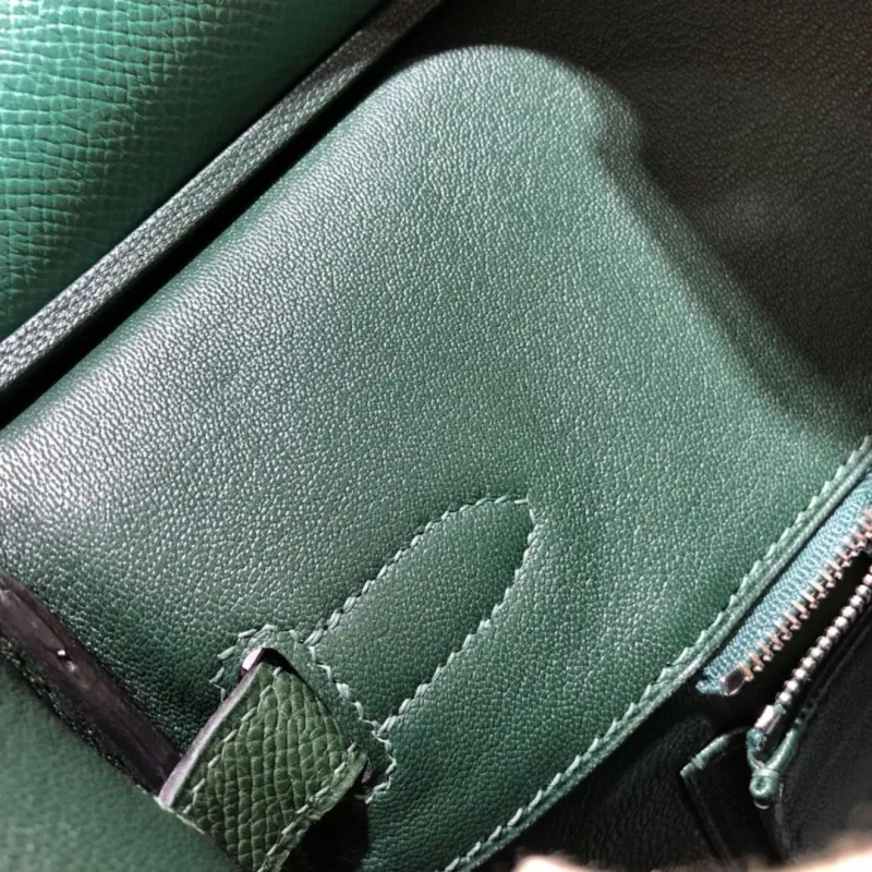 Hermes Green Birkin Leather Handbag - Image 8