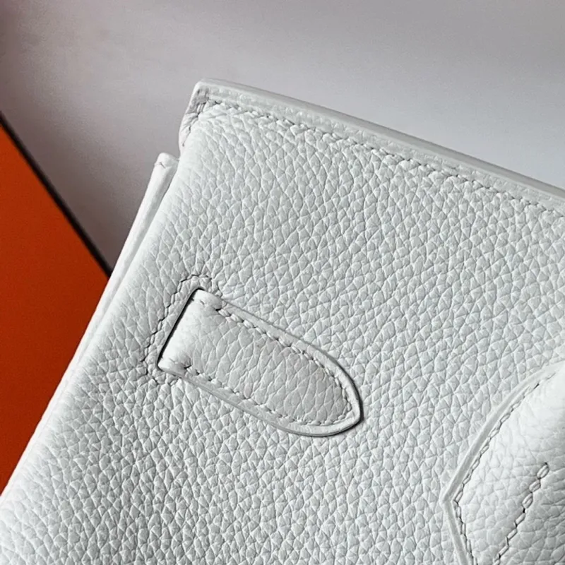 Hermes White Birkin Leather Handbag - Image 5