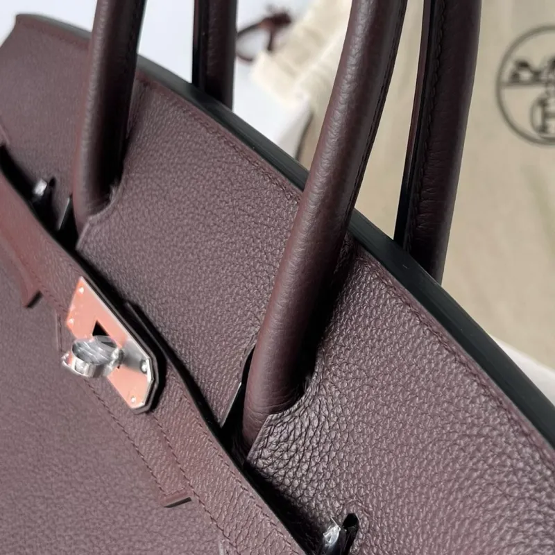 Hermes Dark Brown Birkin Leather Handbag - Image 3