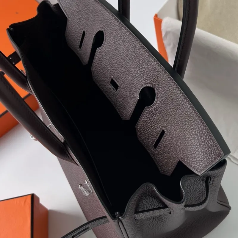 Hermes Dark Brown Birkin Leather Handbag - Image 7