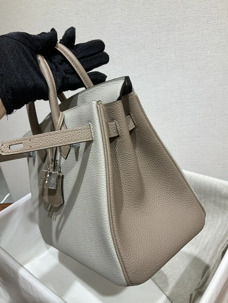 Hermes Birkin Light Gray Leather Handbag 121 - Image 8