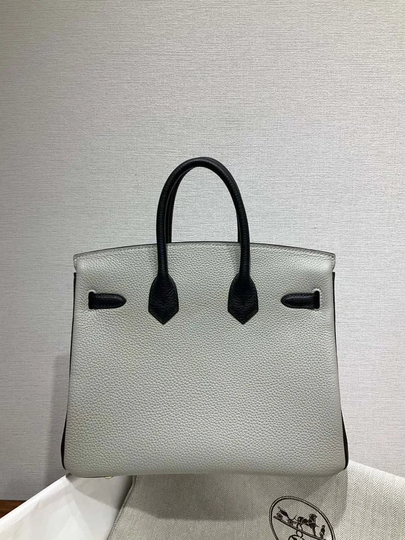 Alternative view of Hermes Gray Black Birkin Leather Handbag