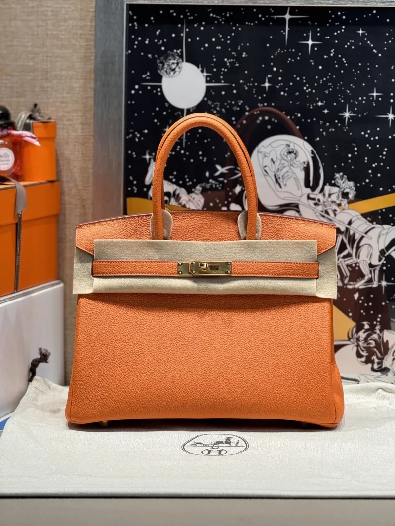 Hermes Orange Birkin Handbag 128