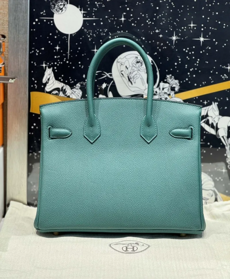 Alternative view of Hermes Teal Birkin Leather Handbag