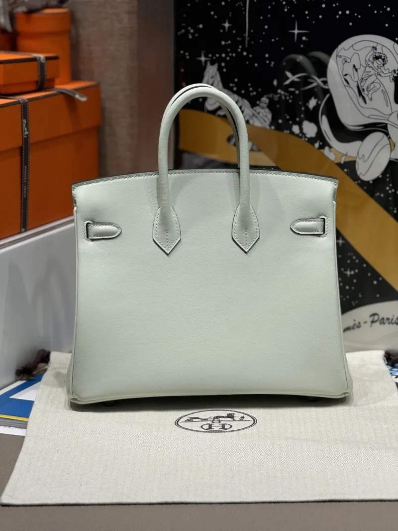 Alternative view of Hermes Birkin Light Green Leather Handbag