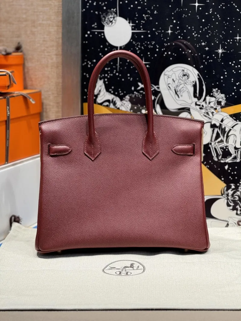 Alternative view of Hermes Burgundy Birkin Leather Handbag