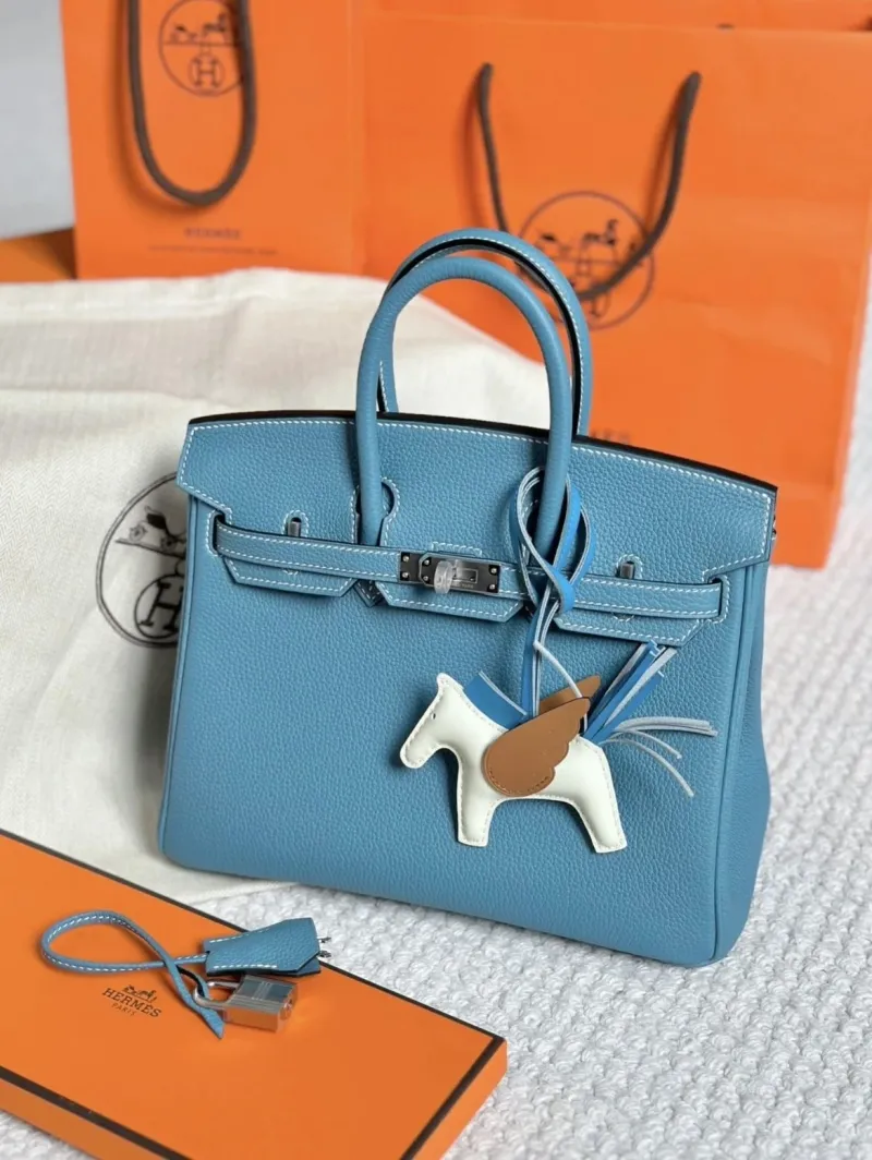 Alternative view of Hermes Blue Birkin Leather Handbag