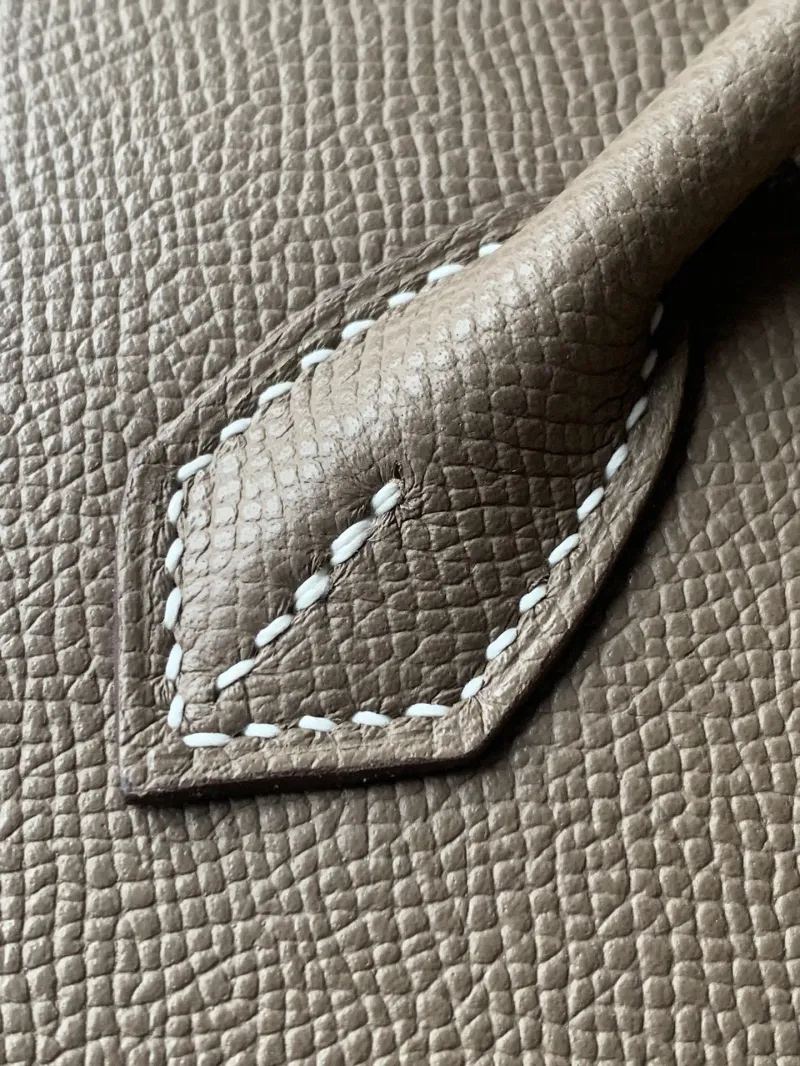 Hermes Taupe Birkin Leather Handbag - Image 5