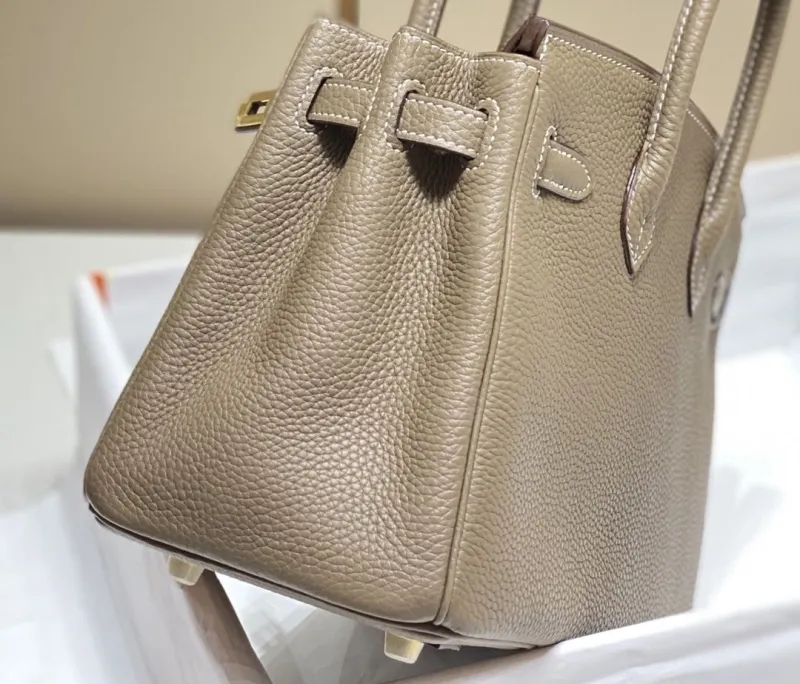 Hermes Taupe Birkin Leather Handbag - Image 4