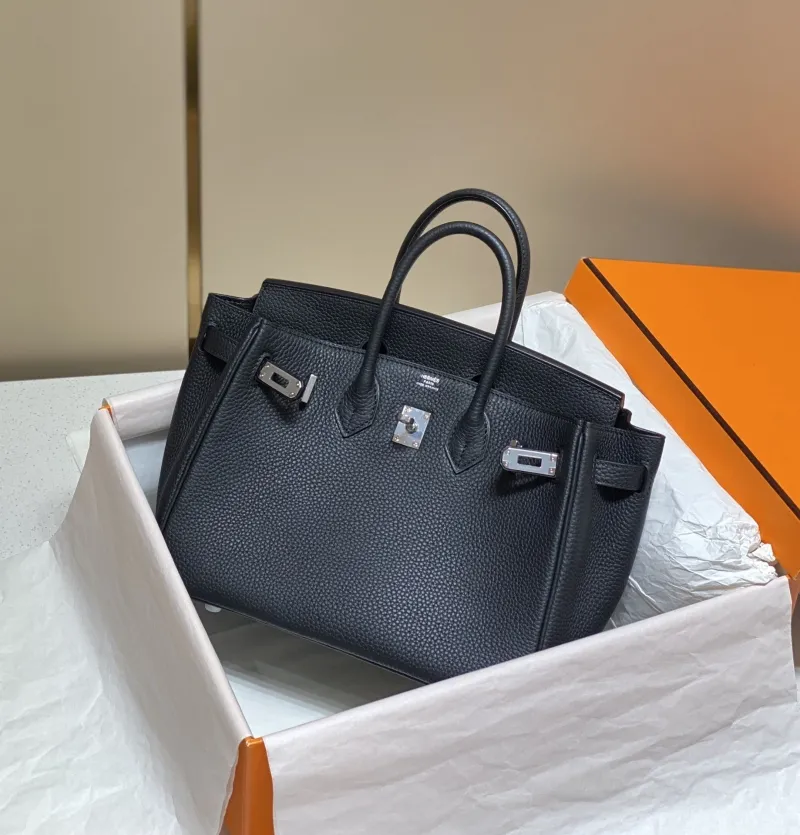 Hermes Black Birkin Leather Handbag - Image 3