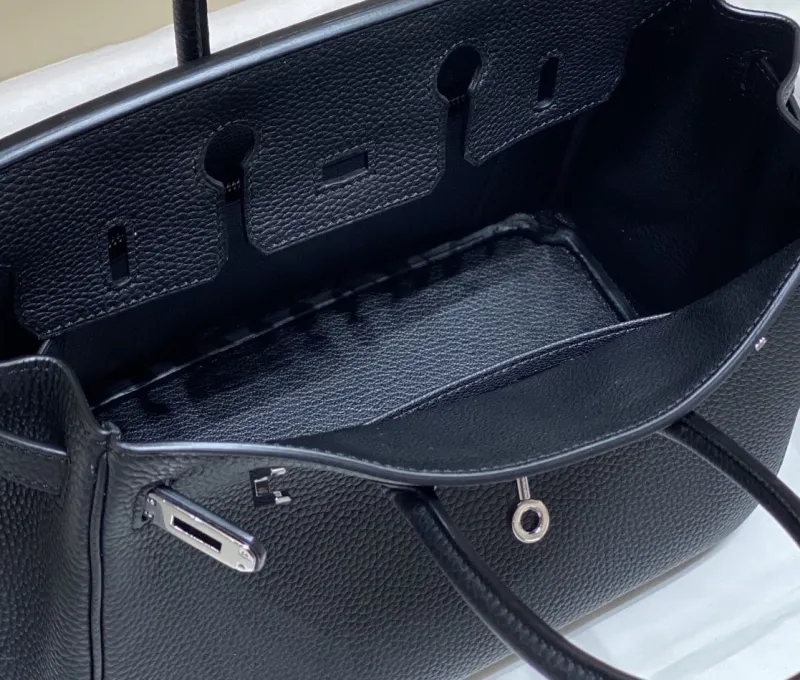 Hermes Black Birkin Leather Handbag - Image 9