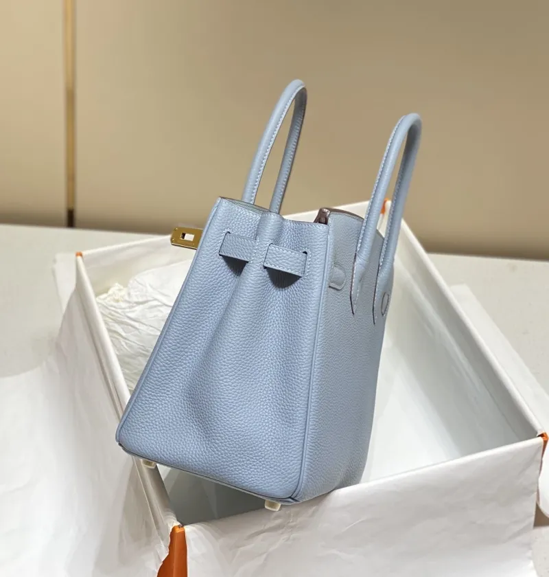 Hermes Light Blue Birkin Leather Handbag 146 - Image 4