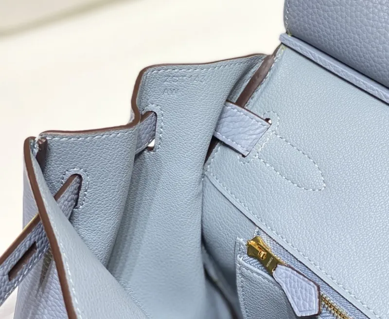Hermes Light Blue Birkin Leather Handbag 146 - Image 8