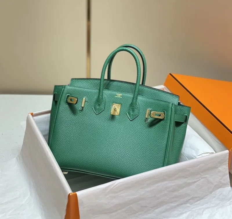 Hermes Green Birkin Leather Handbag - Image 3