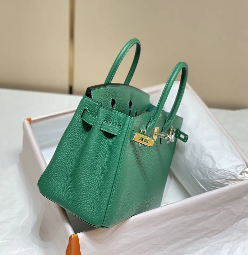 Hermes Green Birkin Leather Handbag - Image 4
